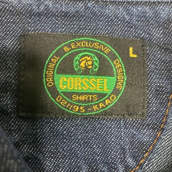 CORSELL Men’s Button Down Classic Denim Shirt Size L - Picture 3 of 5